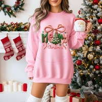 Faux Yarn Merry Christmas Bow Shirt