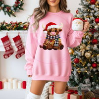 Faux Yarn Highland Cow Christmas Shirt