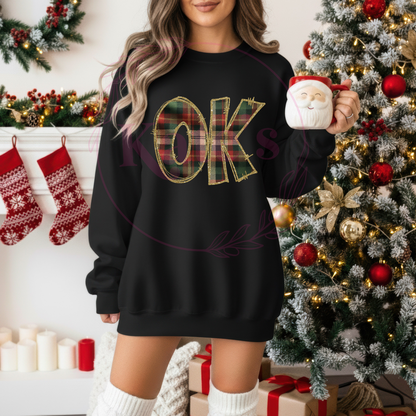 Oklahoma Glitter & Plaid  Shirt