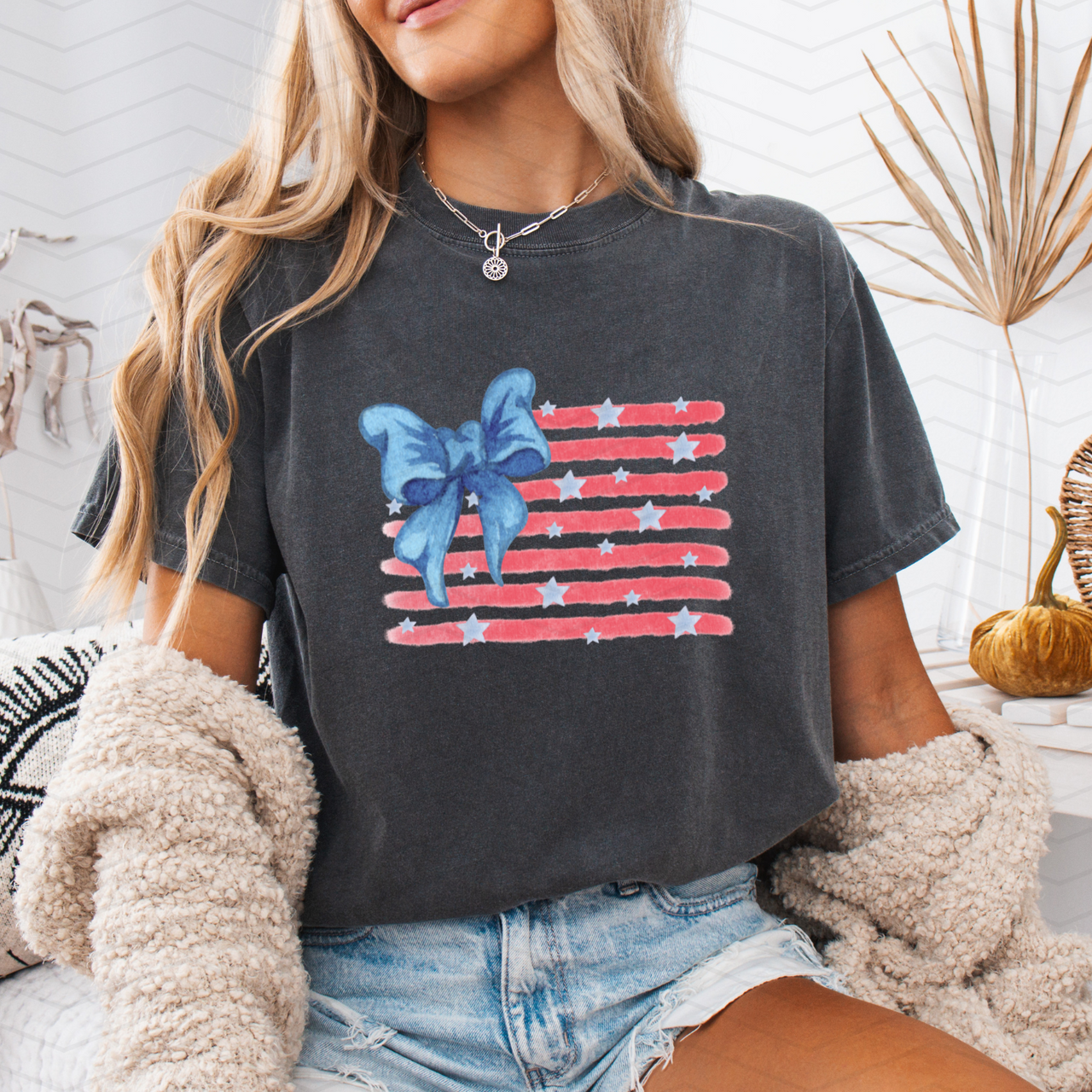 American Flag Bow Direct-To-Film Transfer