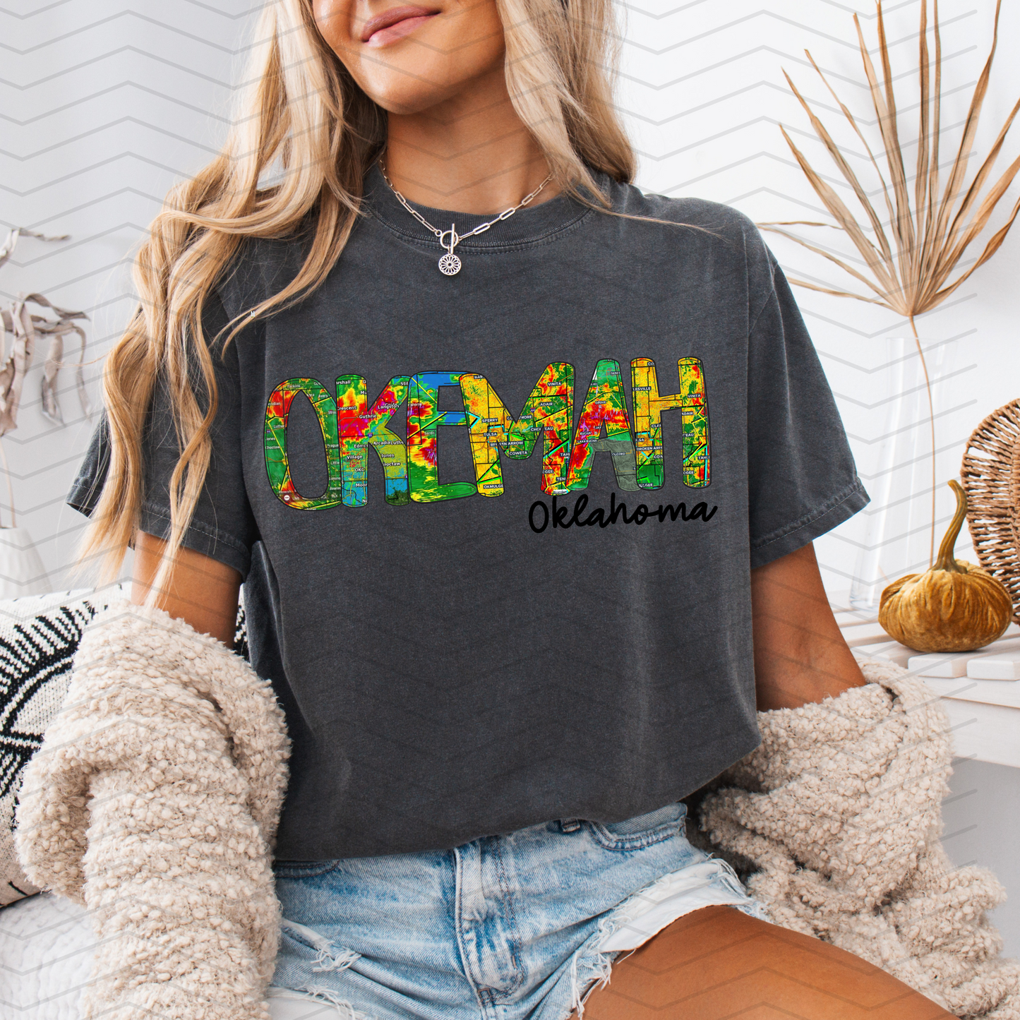 Okemah Oklahoma Radar Map Comfort Colors T-Shirt