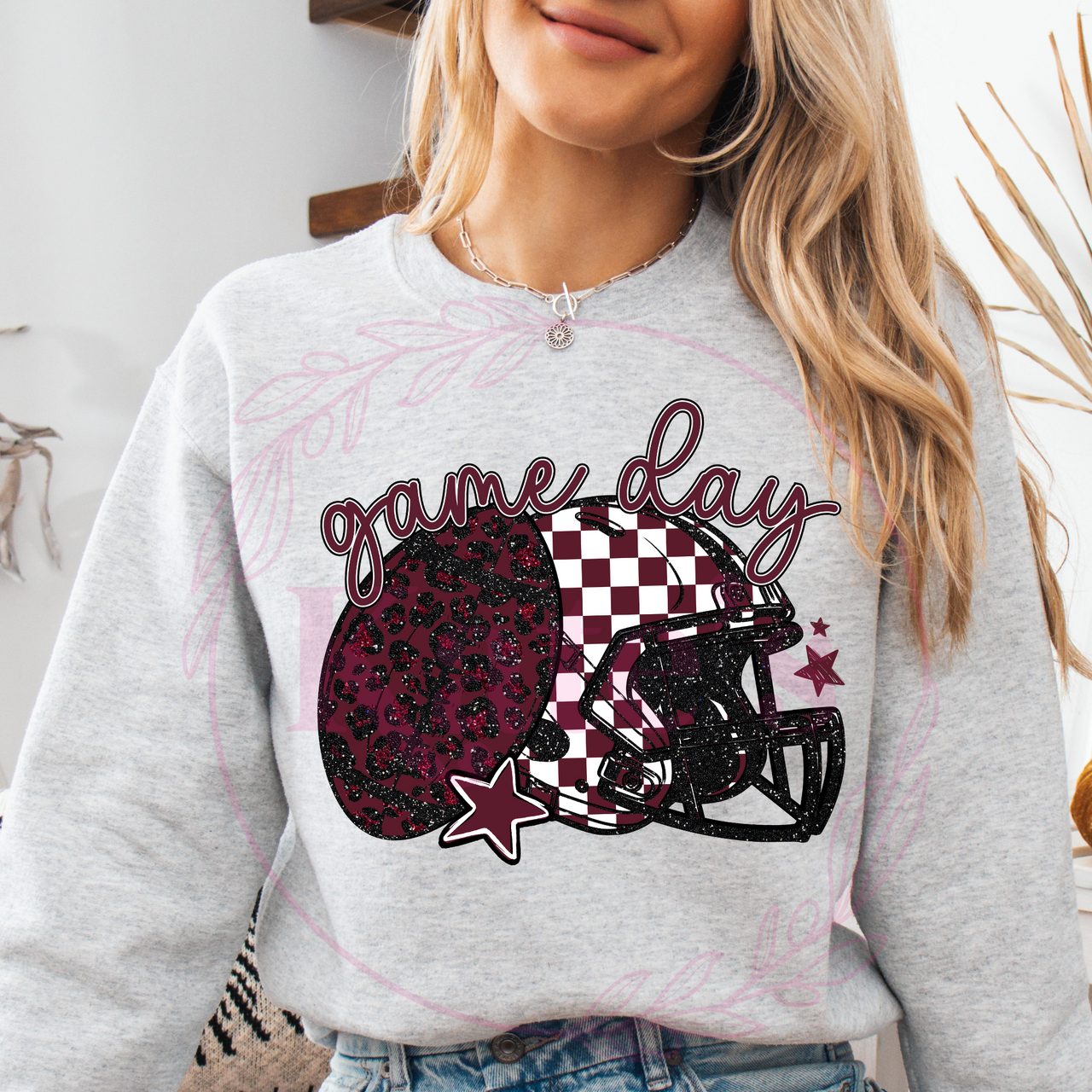 Maroon Game Day Football & Helmet Shirt