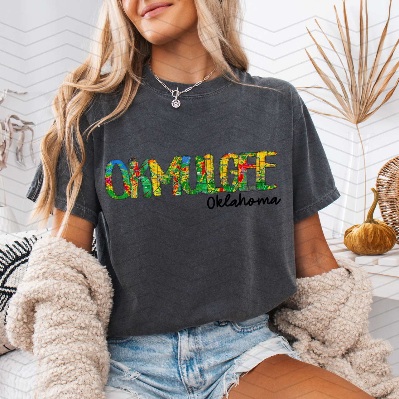 Okmulgee Oklahoma Radar Map Comfort Colors T-Shirt