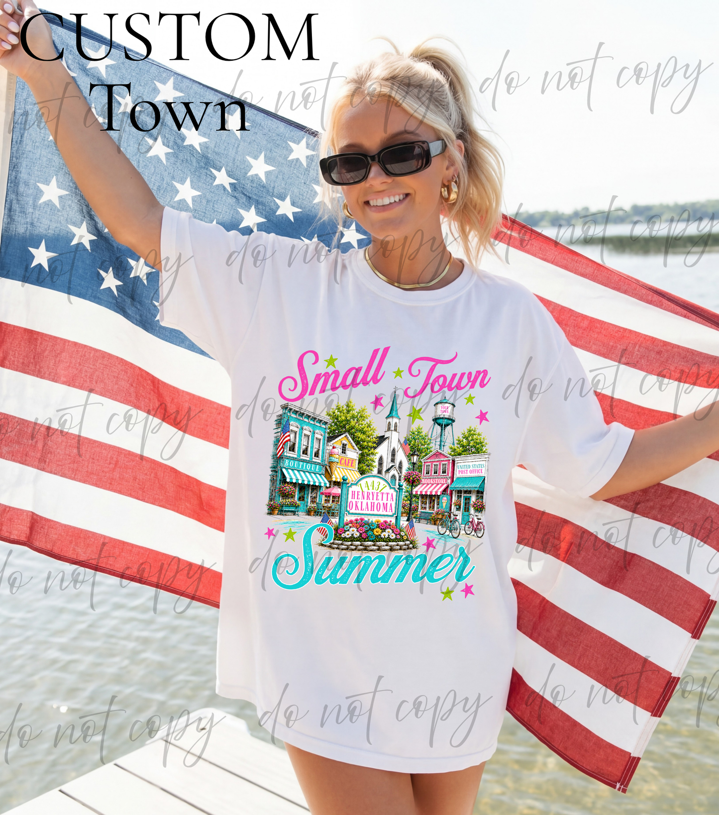 Custom Small Town Summer - 9 Color Direct-To-Film Transfer