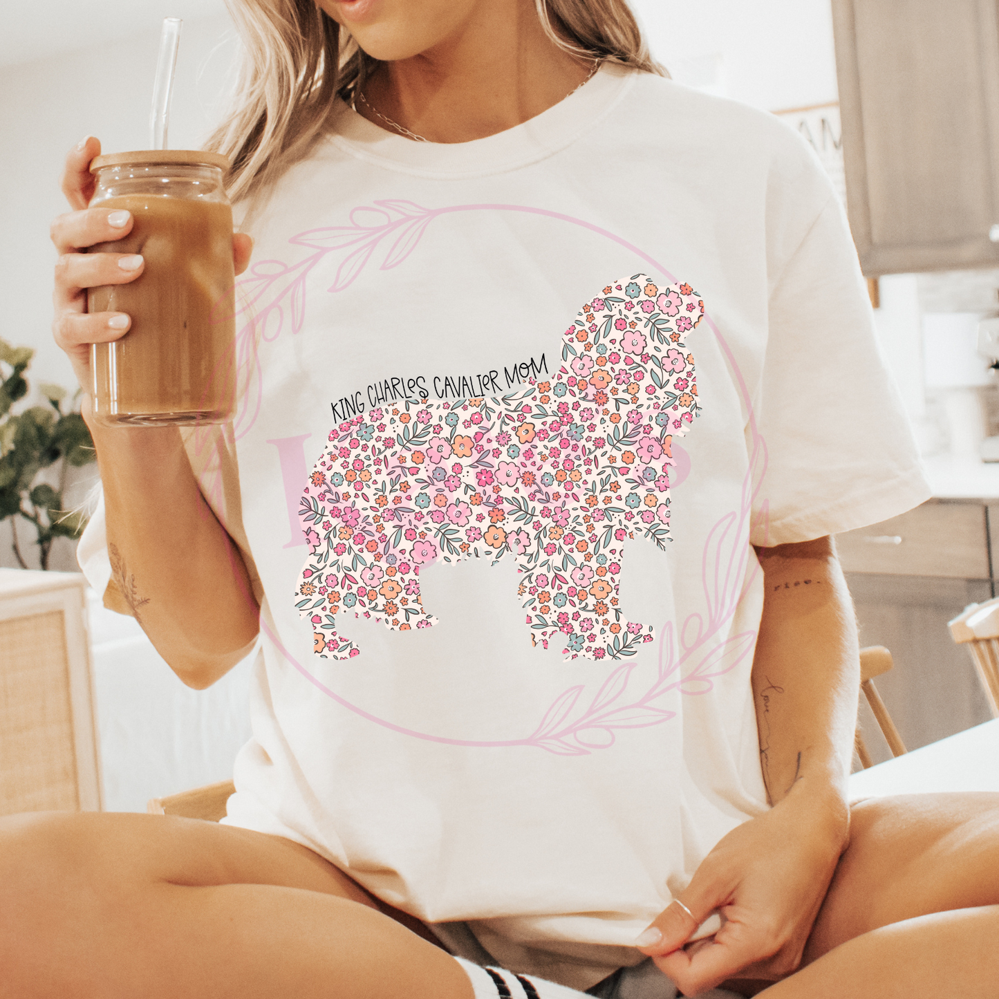 English Bulldog Mom Floral Comfort Colors T-Shirt