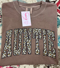 Custom Retro Varsity Leopard Comfort Colors T-Shirt