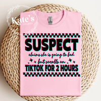 Suspect Claims She's Going To Bed Shirt