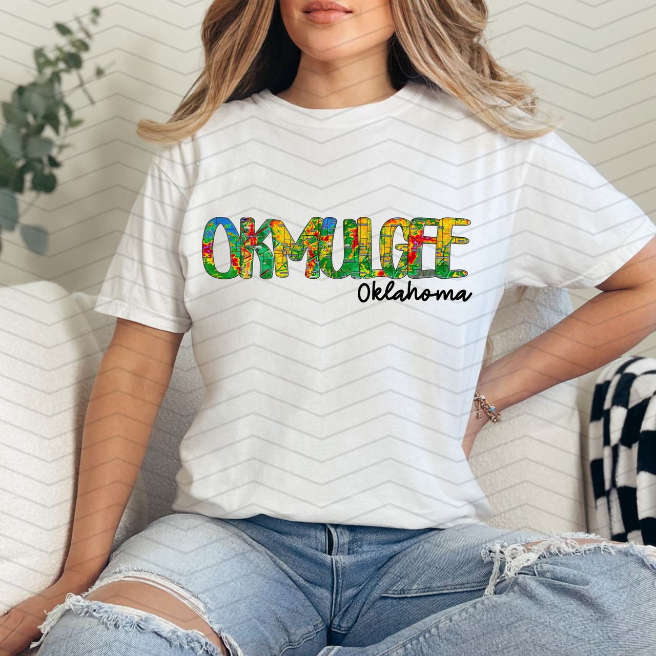 Okmulgee Oklahoma Radar Map Comfort Colors T-Shirt