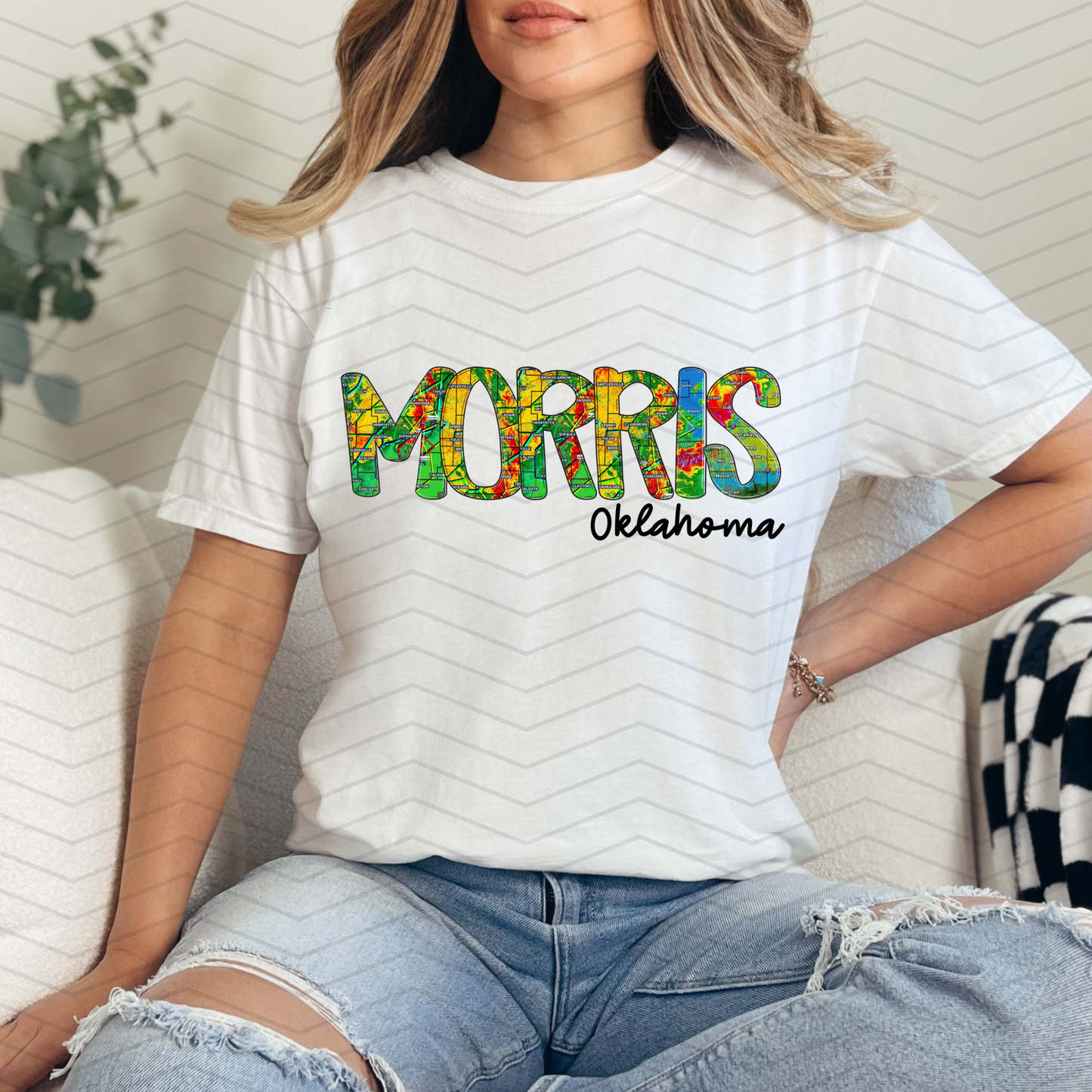 Morris Oklahoma Radar Map Comfort Colors T-Shirt