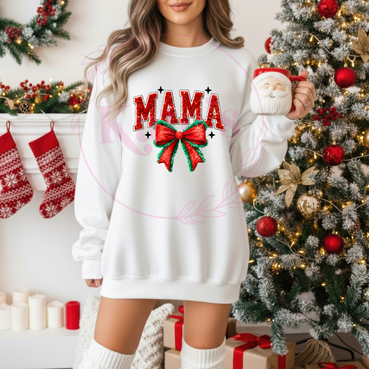 Faux Yarn Mama Christmas Shirt