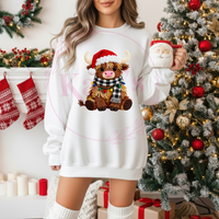 Faux Yarn Highland Cow Christmas Shirt