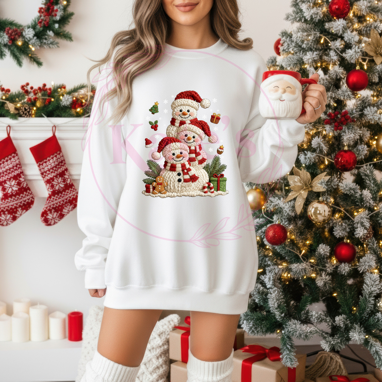 Faux Yarn Snowman's Shirt
