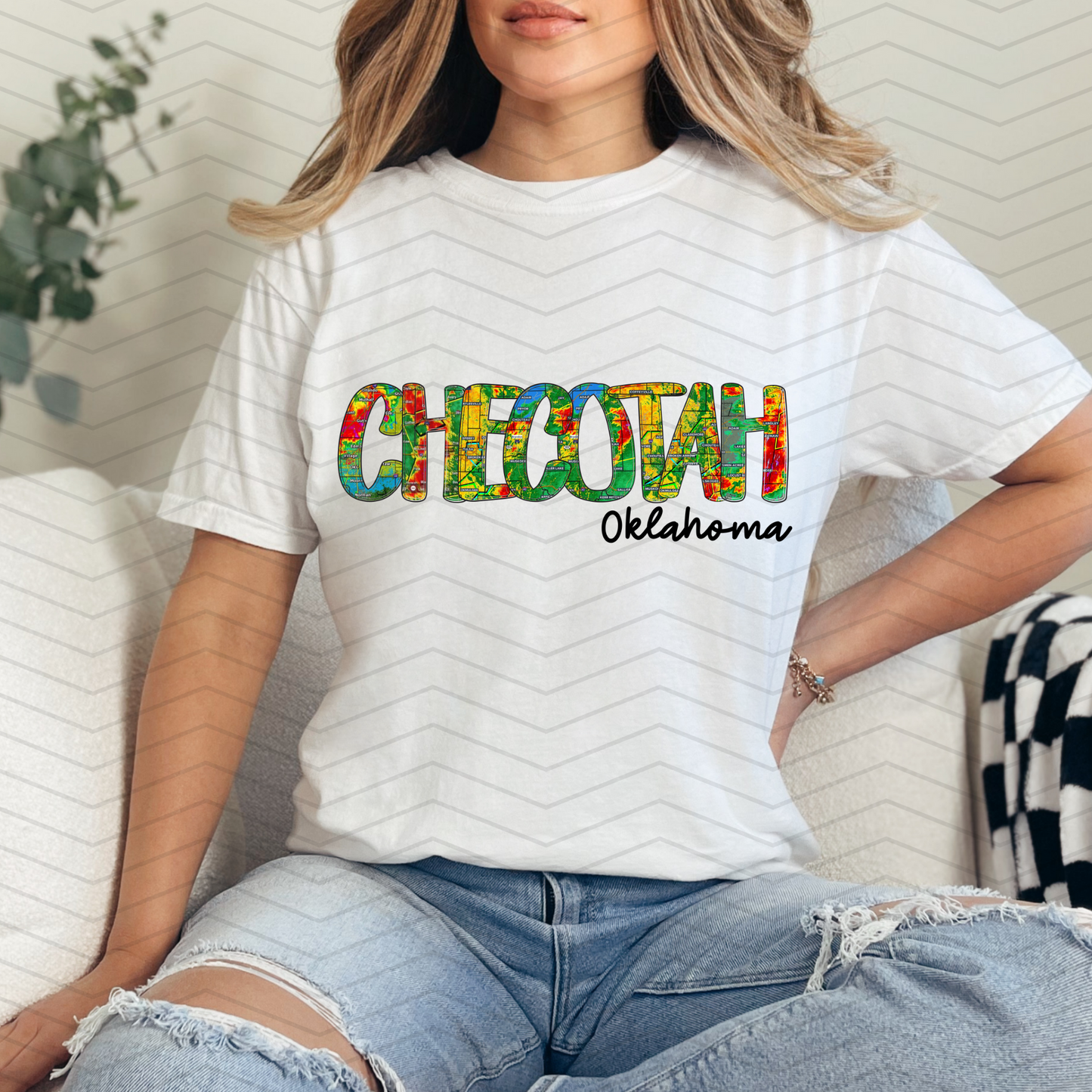 Checotah Oklahoma Radar Map Comfort Colors T-Shirt