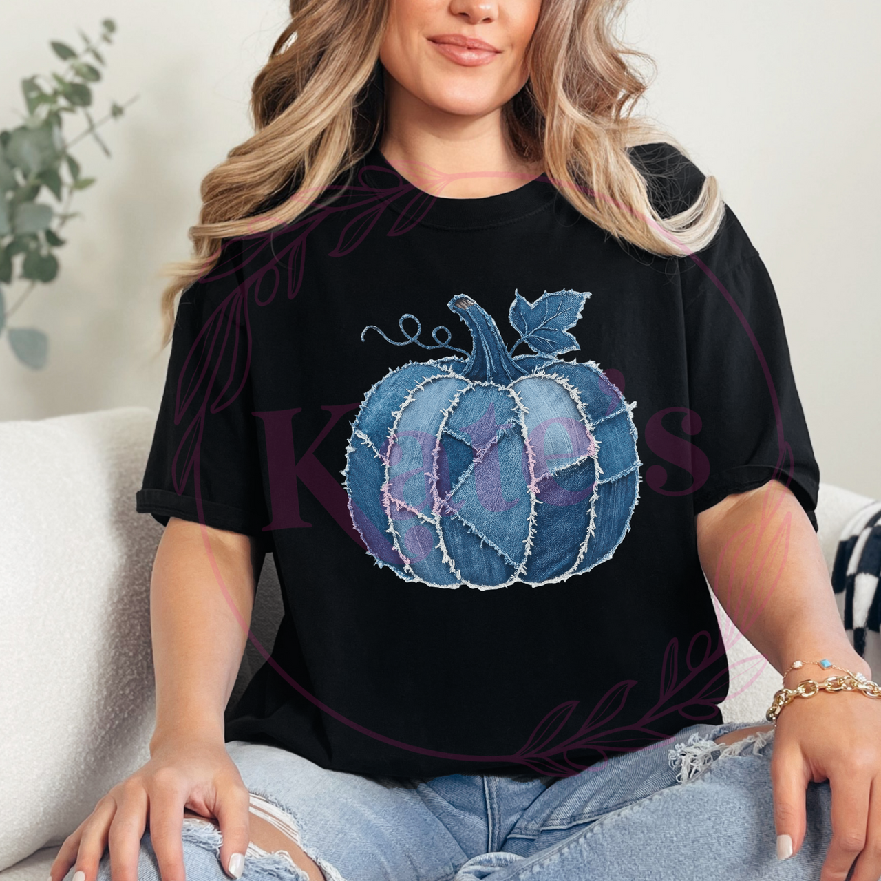 Denim Pumpkin Shirt