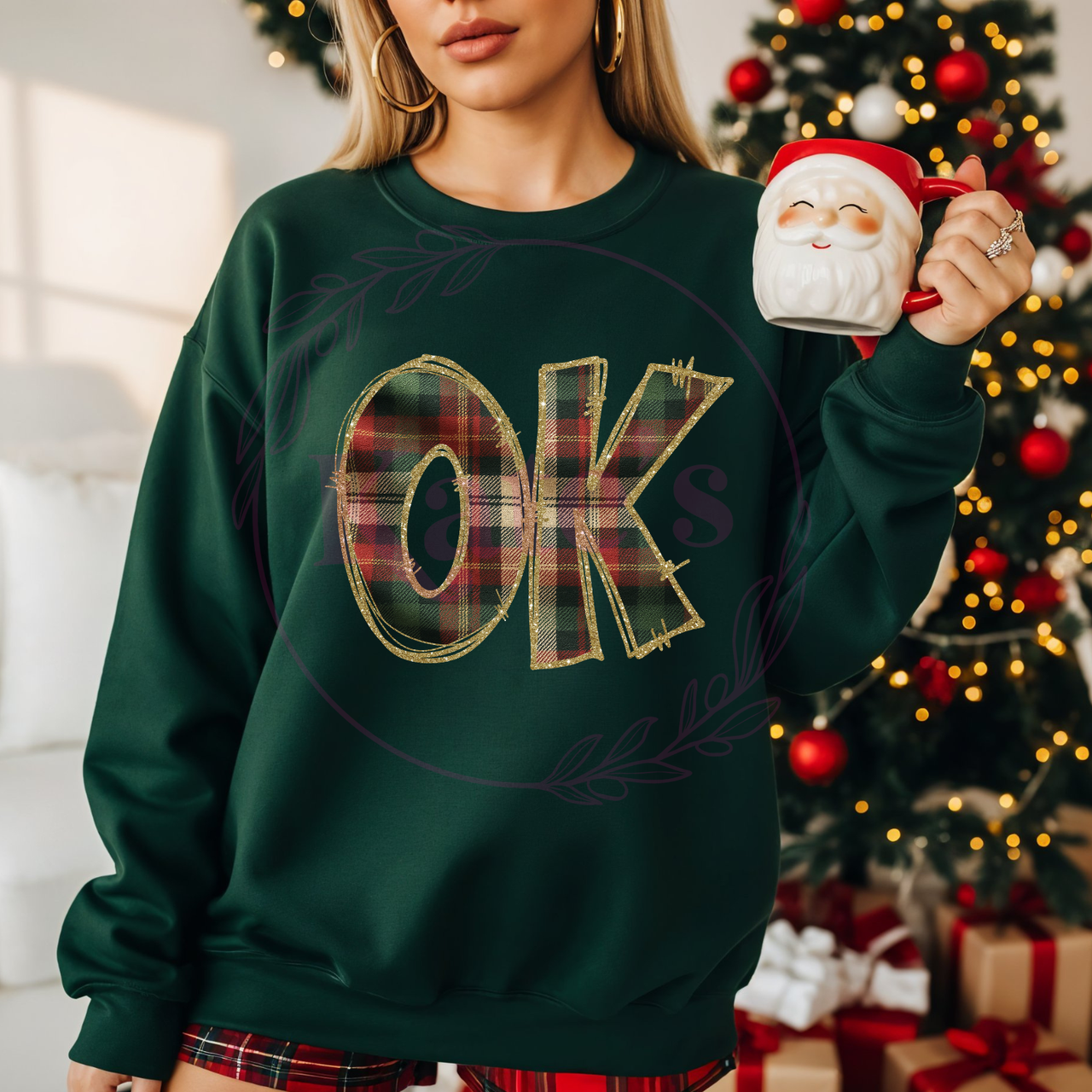 Oklahoma Glitter & Plaid  Shirt