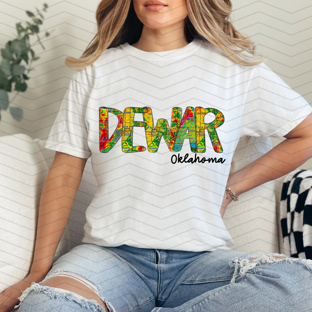 Dewar Oklahoma Radar Map Comfort Colors T-Shirt