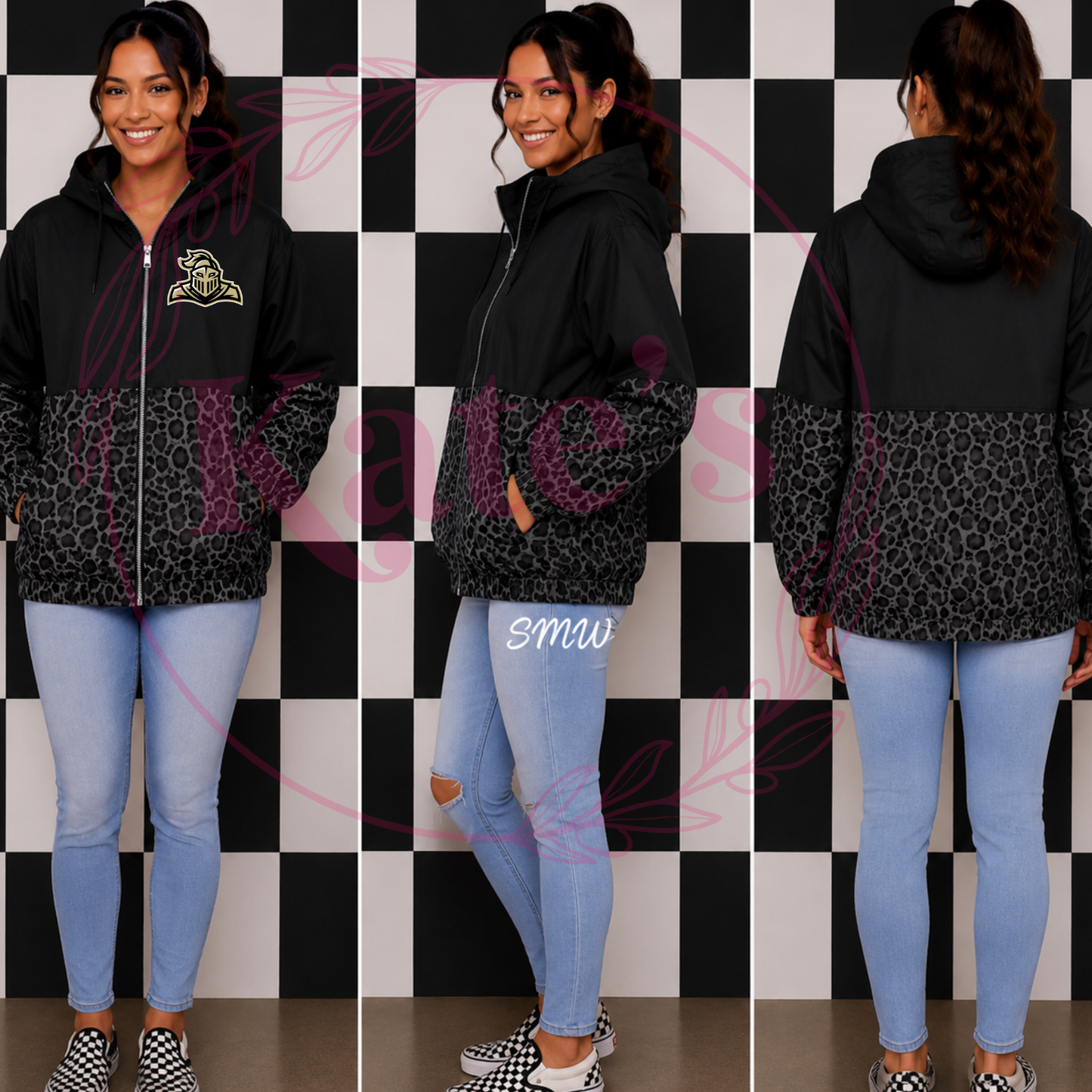 Dark Leopard Mascot Scuba Full Zip Jacket