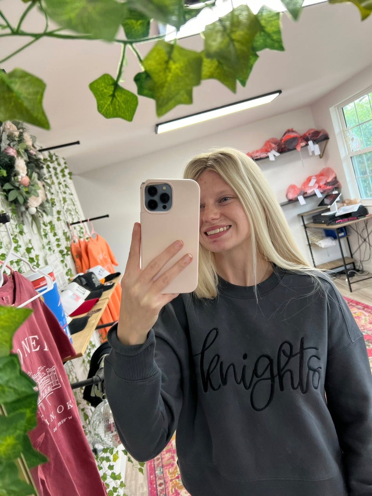 Cropped Embroidered Mascot Sweatshirt
