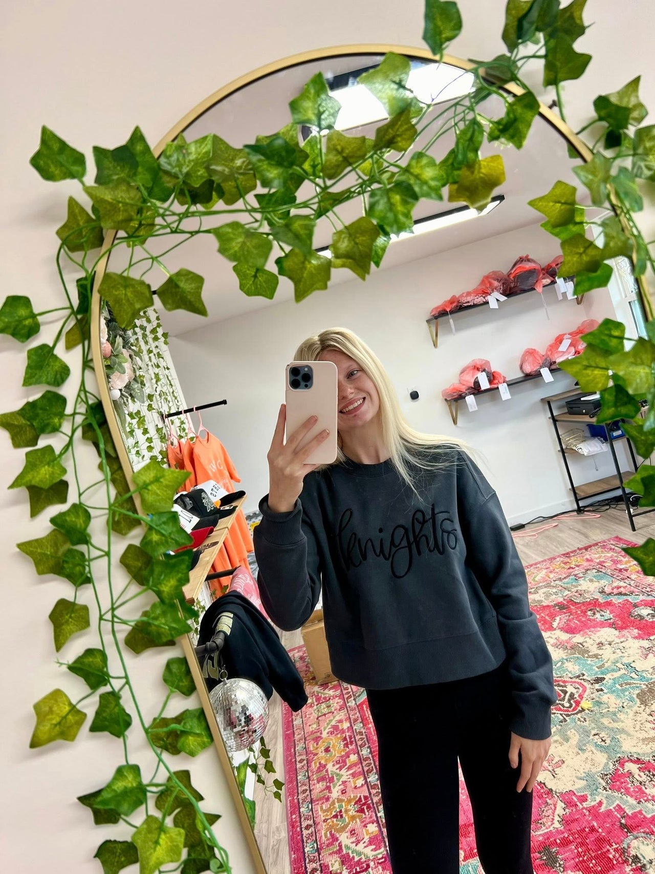 Cropped Embroidered Mascot Sweatshirt