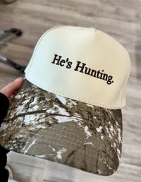 He’s Hunting Embroidered Trucker Hat