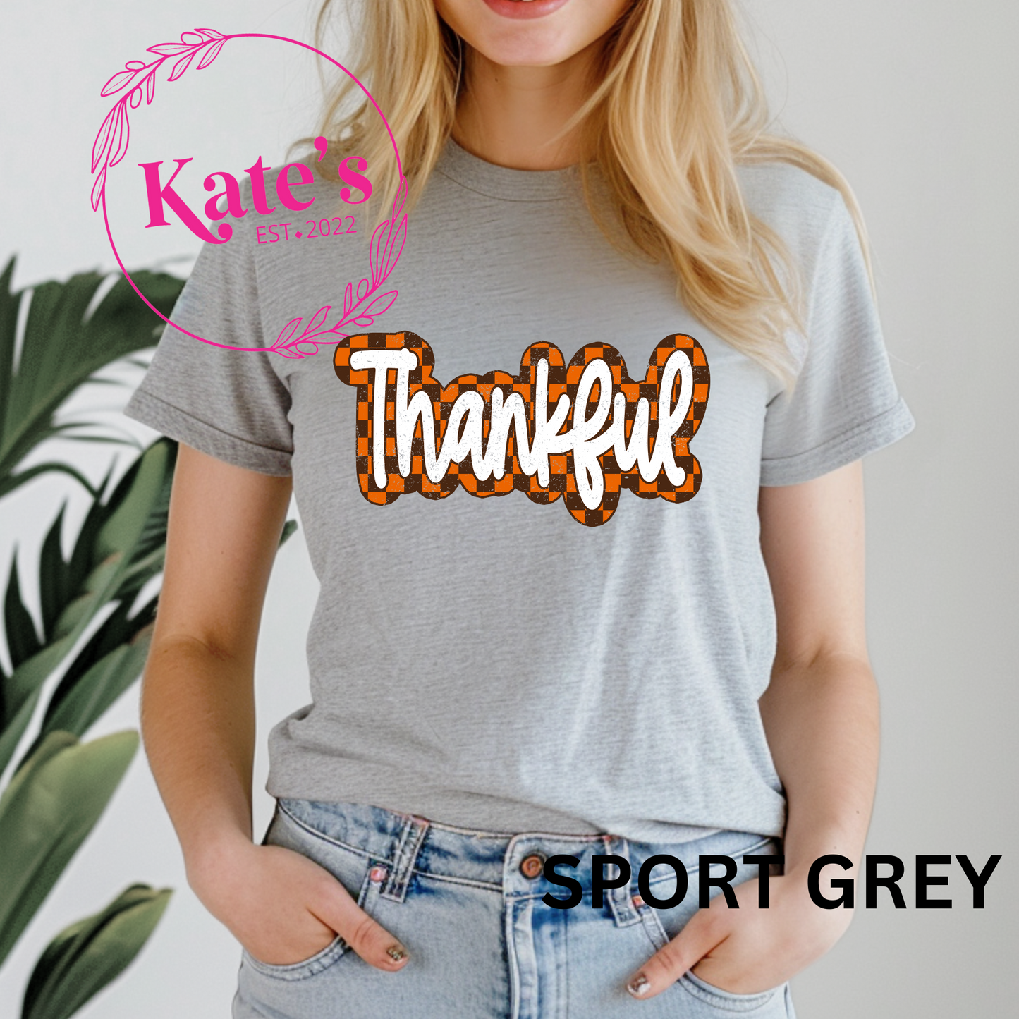 Checkered Thankful shirt