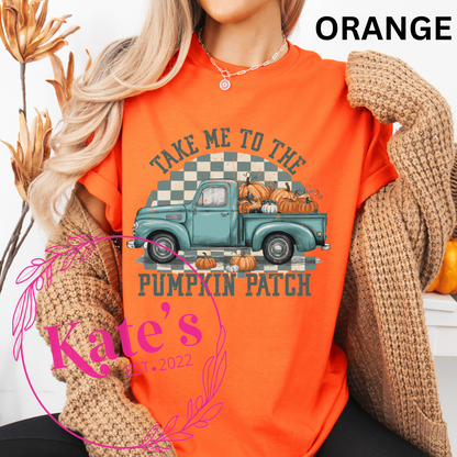 Take Me to The Pumpkin Patch Blue Truck Shirt