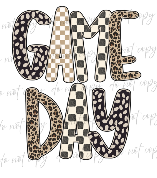 Checkered Game Day - 9 Color Direct-To-Film Transfer