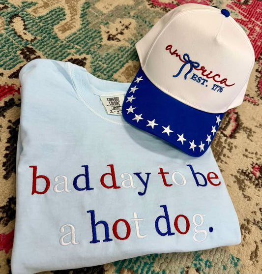 Bad Day To Be A Hot Dog Embroidered Shirt