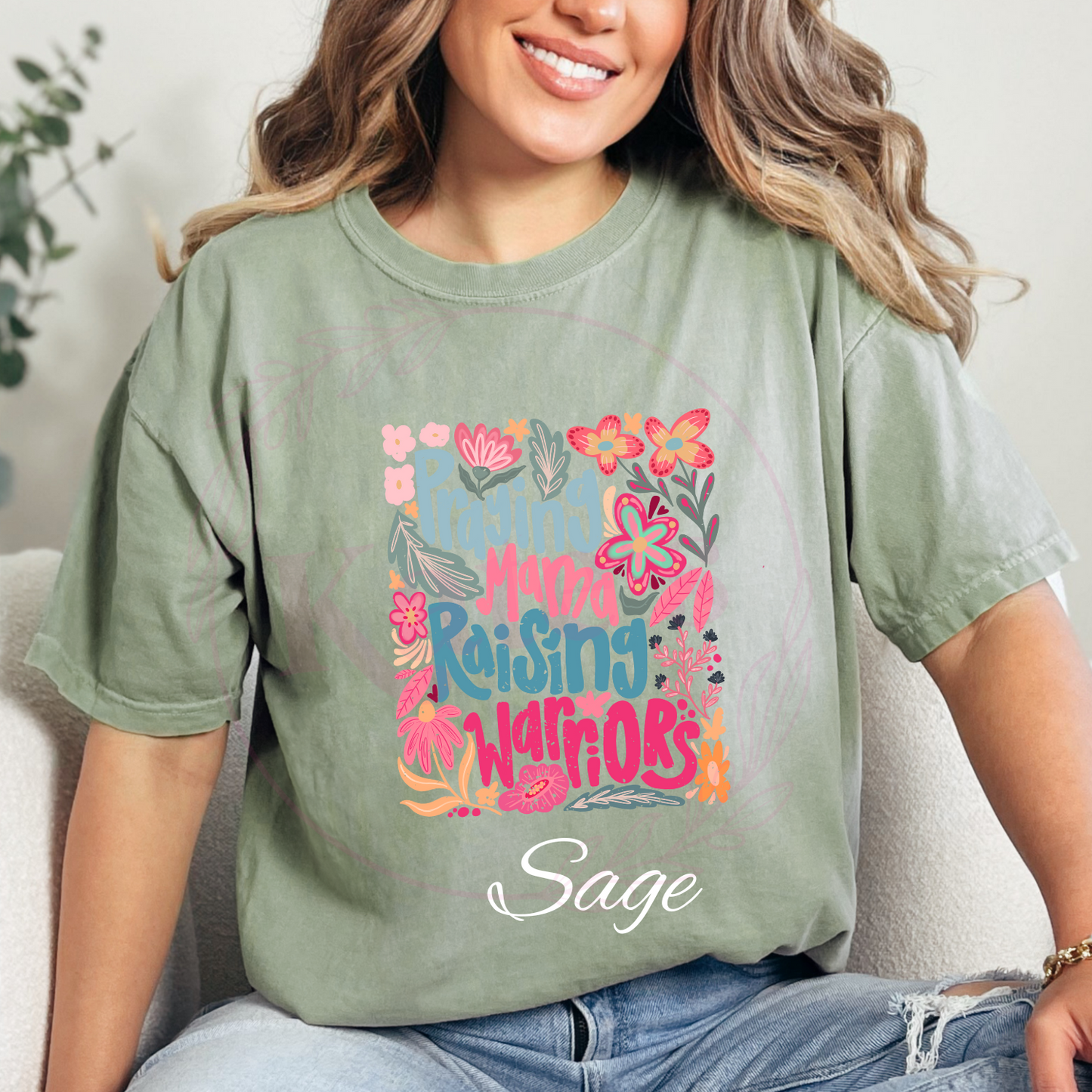 Praying Mama Raising Warriors Comfort Colors T-Shirt