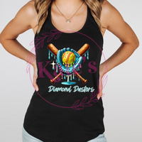 Diamond Dusters Softball Ball and Glove Tank Top