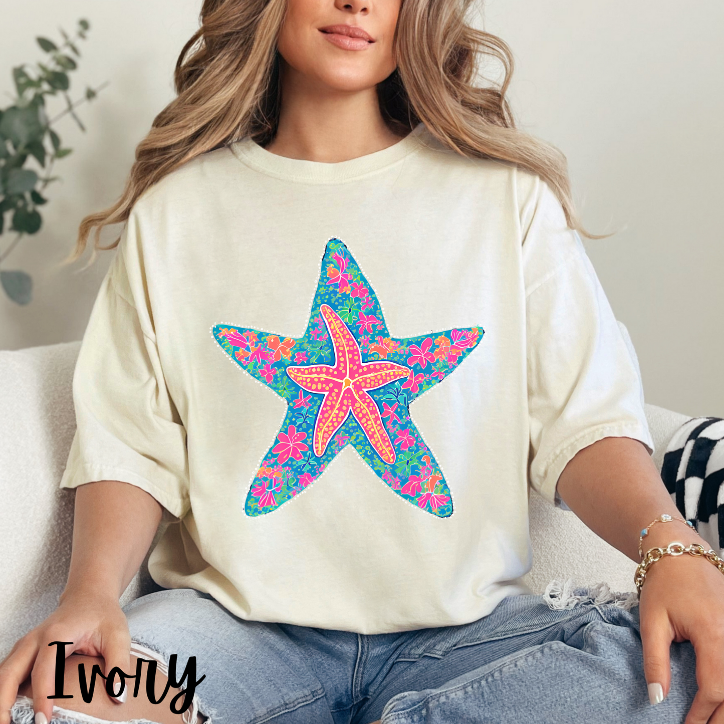 Neon Starfish Comfort Colors Tee