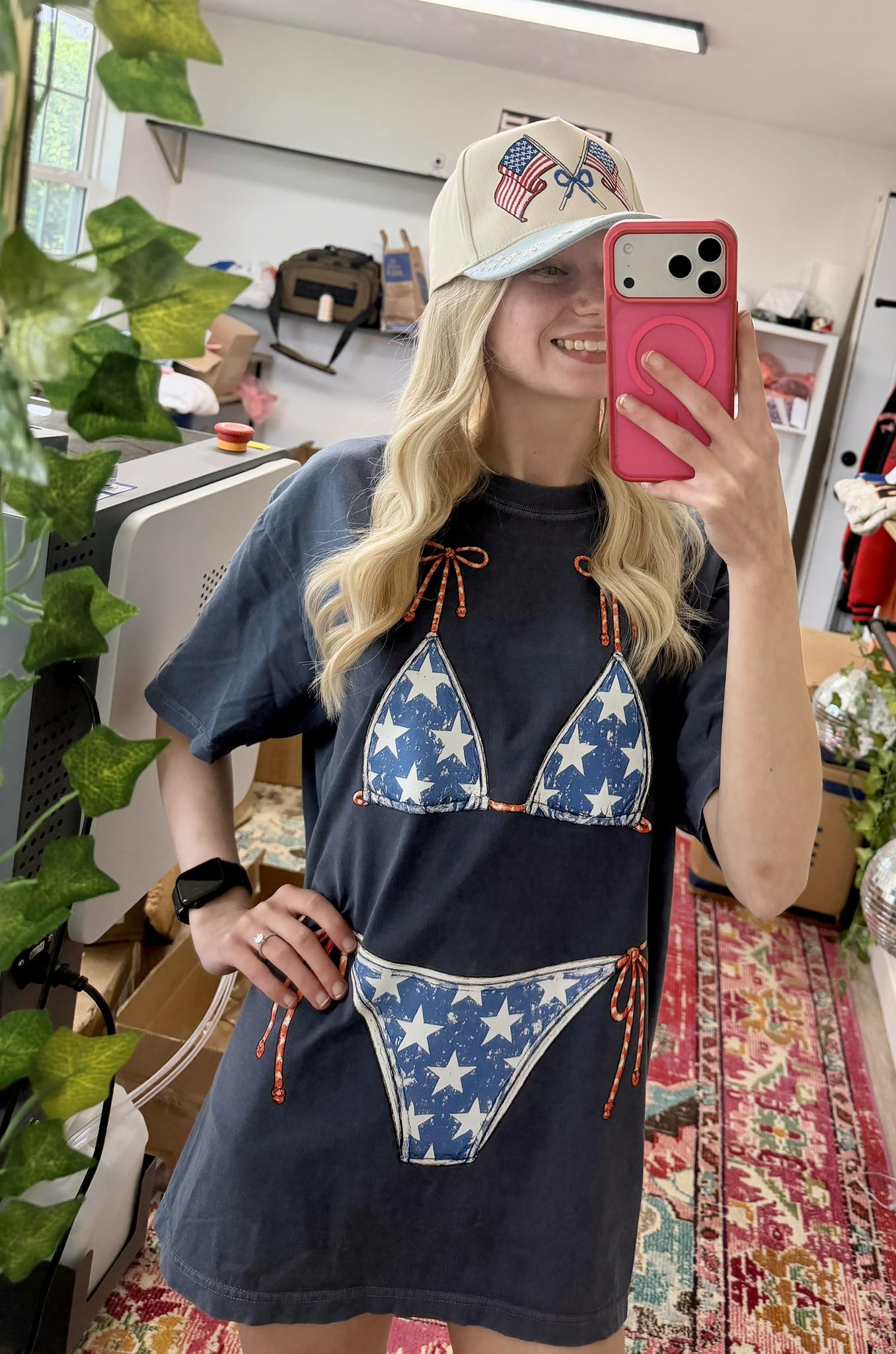 American Flag Bikini Comfort Colors T-Shirt