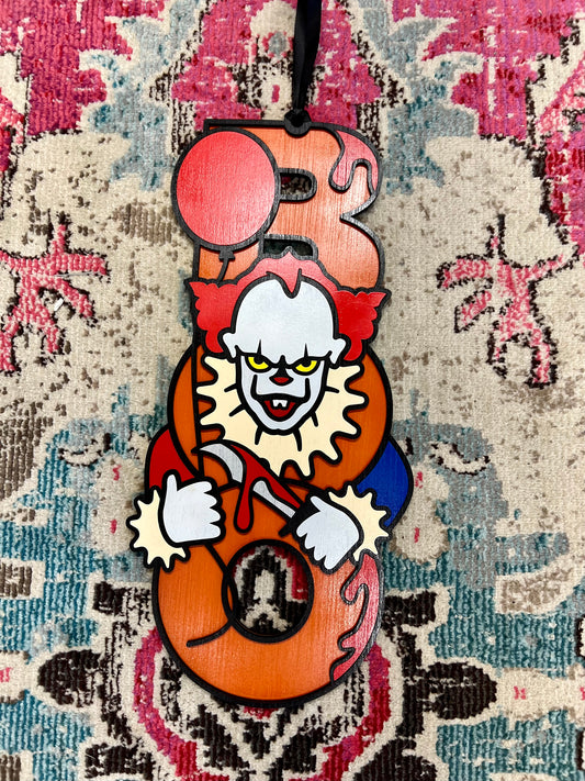 Boo Clown Wood Door Hanger