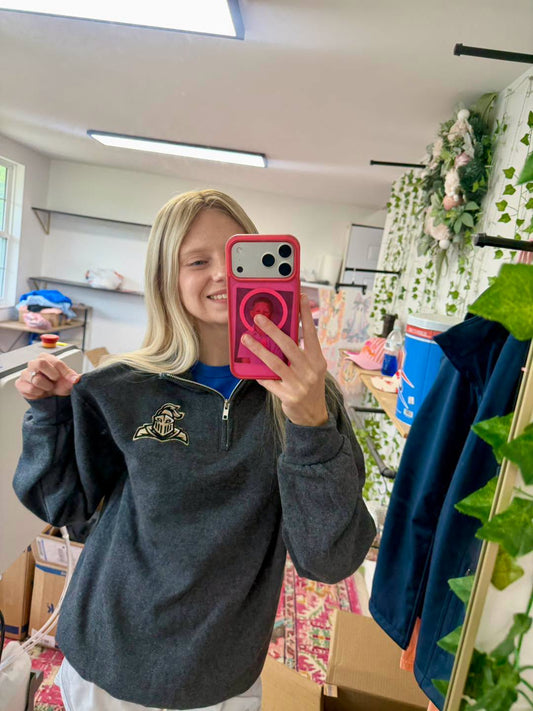 Custom Embroidered Mascot 1/2 Zips Sweatshirt