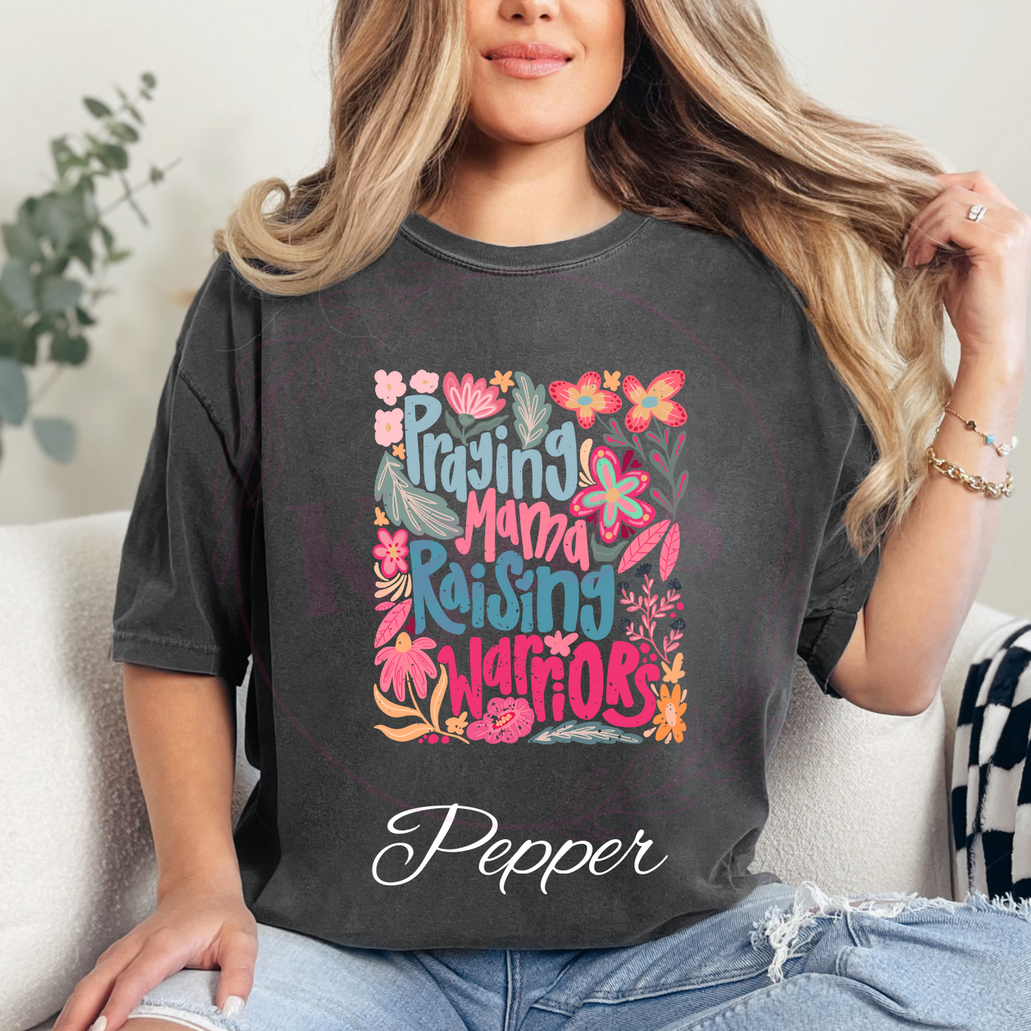 Praying Mama Raising Warriors Comfort Colors T-Shirt