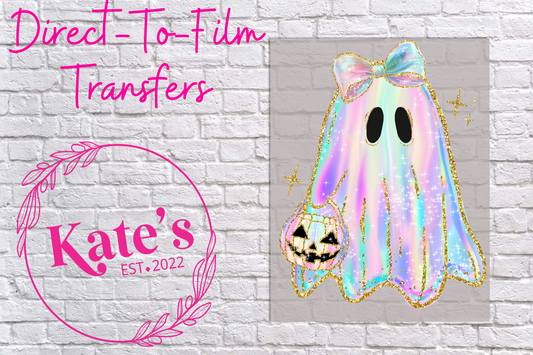 Iridescent Ghost Boo Direct-To-Film Transfer