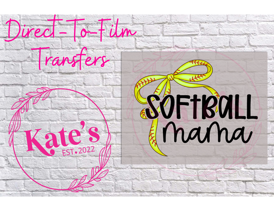 Softball Mama Black - 9 Color Direct-To-Film Transfer