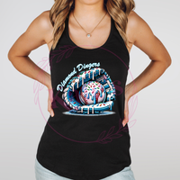 Diamond Dingers Baseball Glove and Ball Drip Tank Top