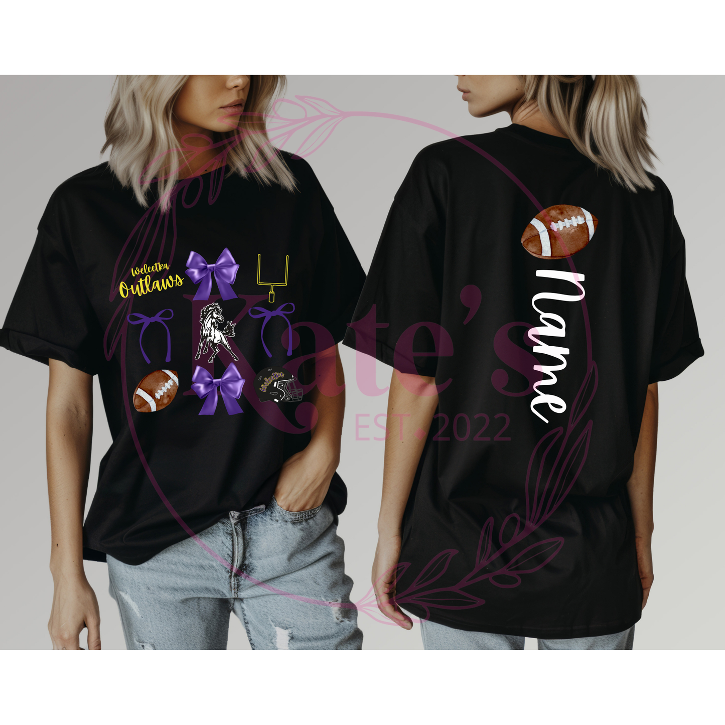 Weleetka Outlaws Custom Spirit Collage Shirt