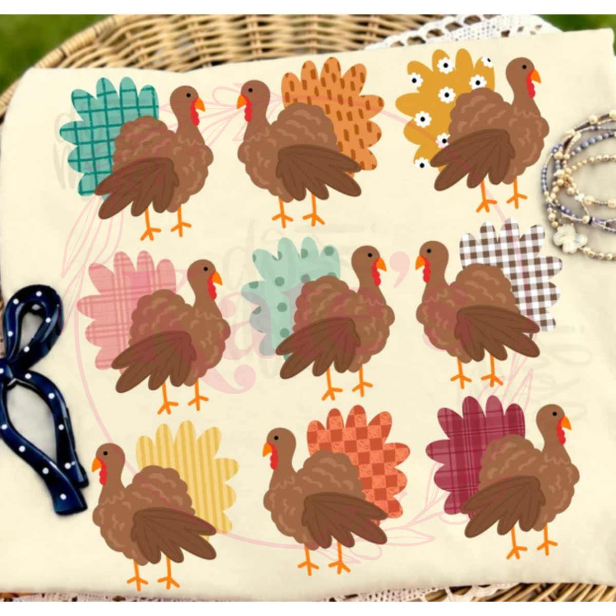 Multi Pattern Turkeys Shirt