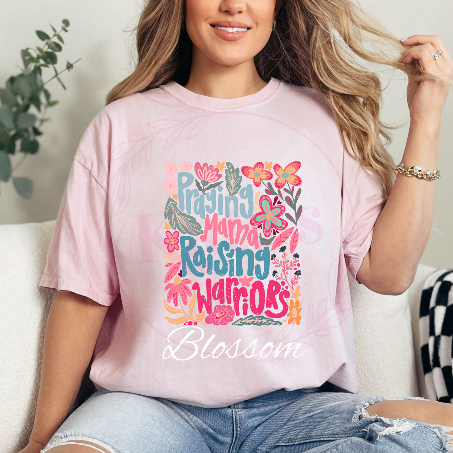 Praying Mama Raising Warriors Comfort Colors T-Shirt