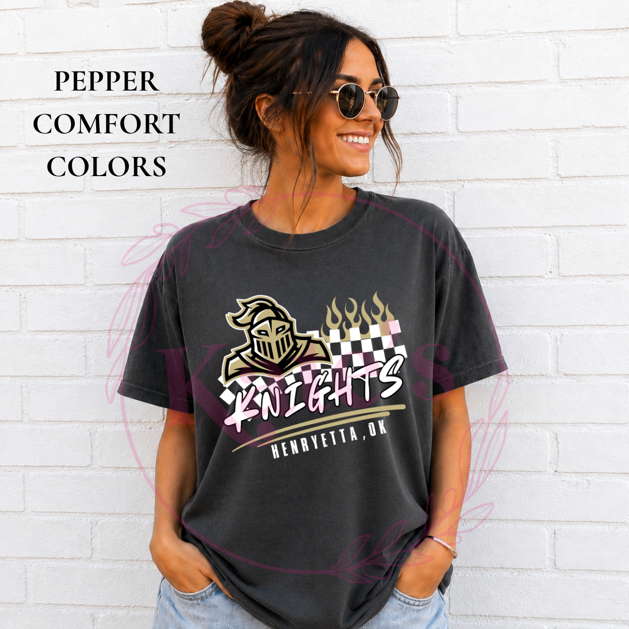 Checkered Flame Custom Mascot Shirt
