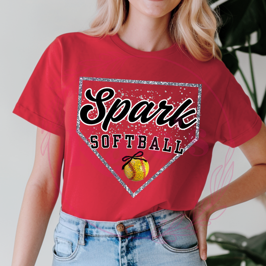 Spark Softball Glitter Homeplate Shirts