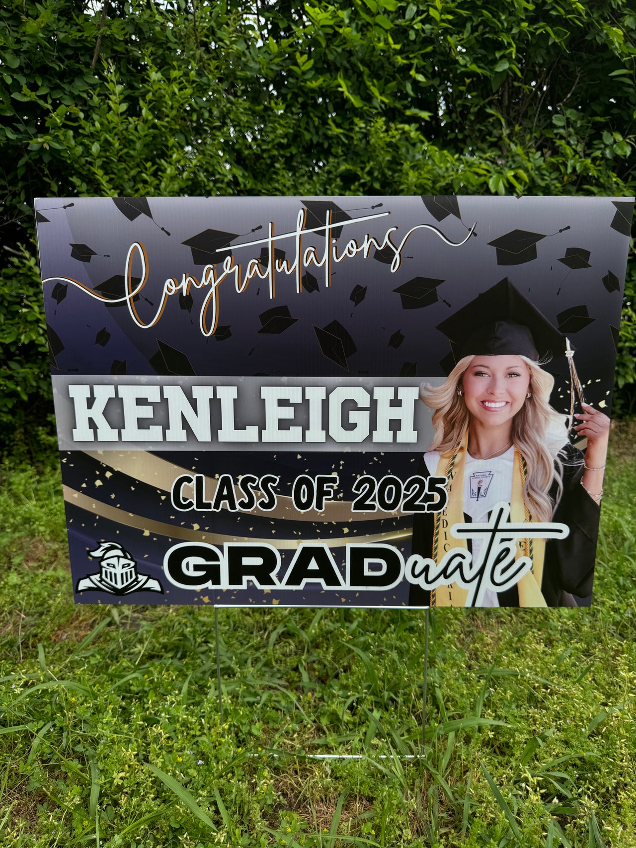Grad Vertical Sign Stylish Graduate Design - Custom Graduation Yard Sign – Kate's