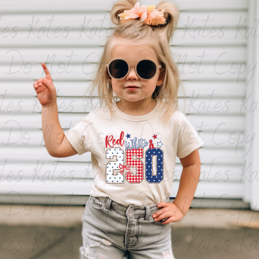 Red, White & 250 Kids T-Shirts