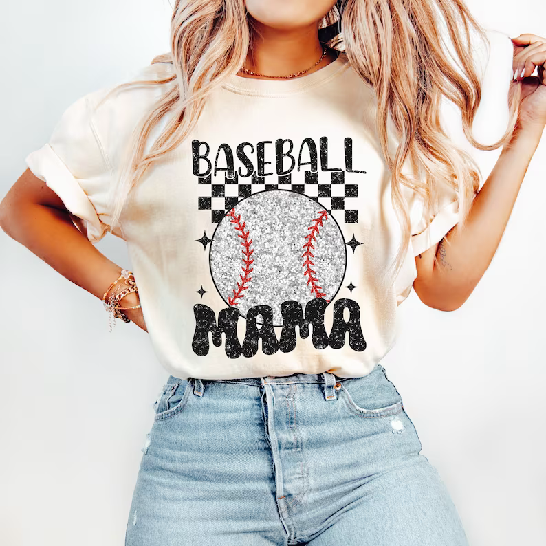 Checkered Baseball Mama Shirt