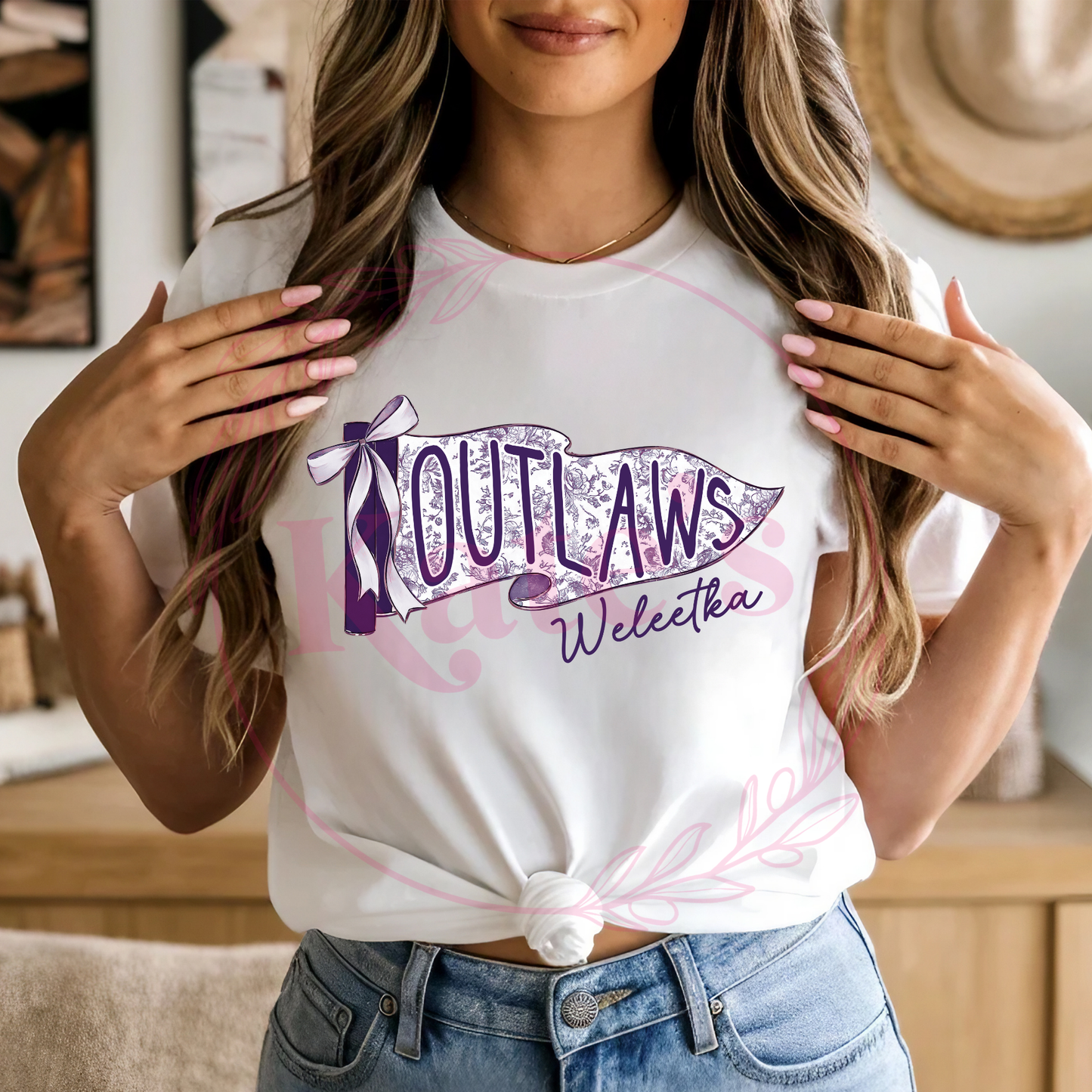 Custom Mascot Pennant Adult T-Shirt