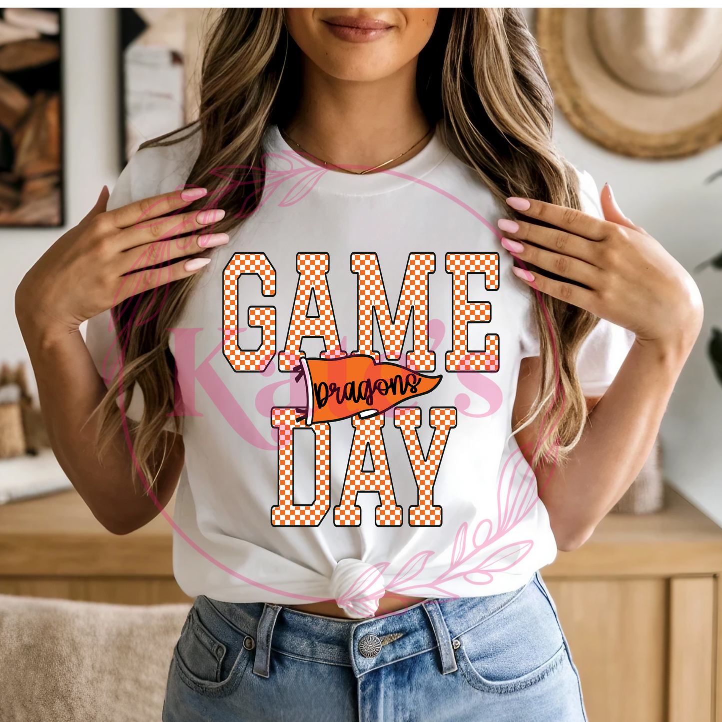 Checkered Game Day Custom Mascot Shirt