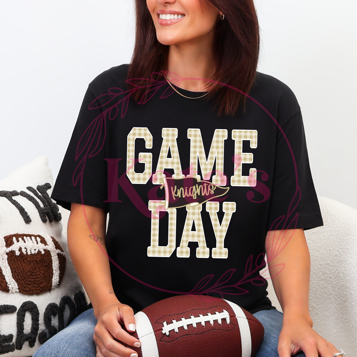 Gingham Game Day Custom Mascot Shirt