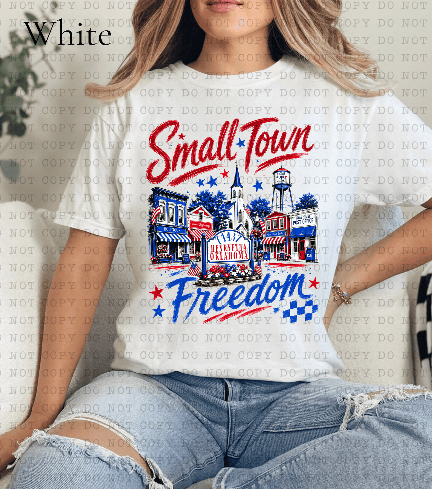Custom Small Town Freedom Comfort Colors T-Shirt Wholesale